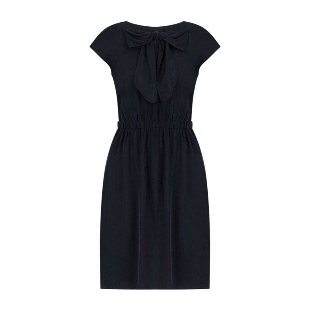 Emporio Armani EA7 Womens/Ladies Bow Capped Sleeved Midi Dress / Black